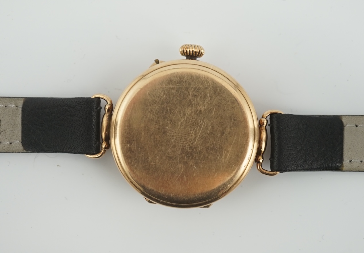 A Russian 56 zolotnik gold manual wind wrist watch by Pavel Bure